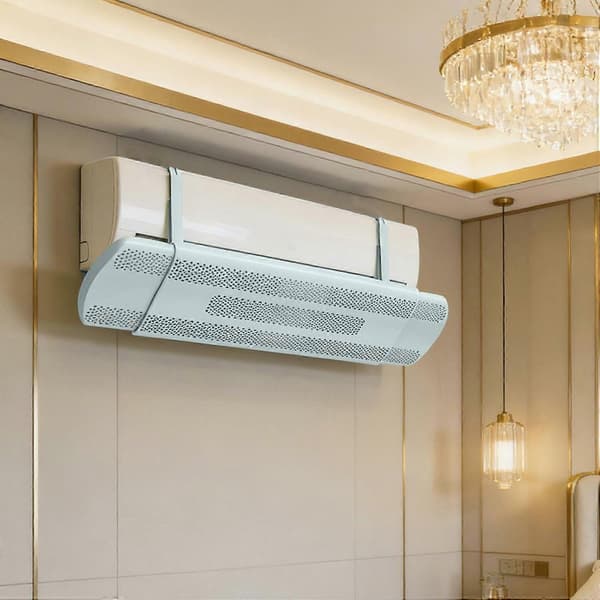 Väggmonterad luftkonditioneringsbaffeldeflektor infällbar luftkonditioneringsventilationsdeflektor, 22-37 tum justerbar baffel för väggmonterad Blue