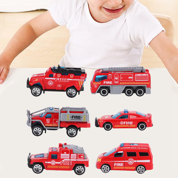 6 st 1:64 Ingenjörsbil Modell Legering Simulering Fordon Bilmodell Barnleksak B Stil