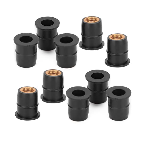 10 st M6x0,8 mm Gummibrassmutter för Motorcykel ATV Vindrutor Kaross