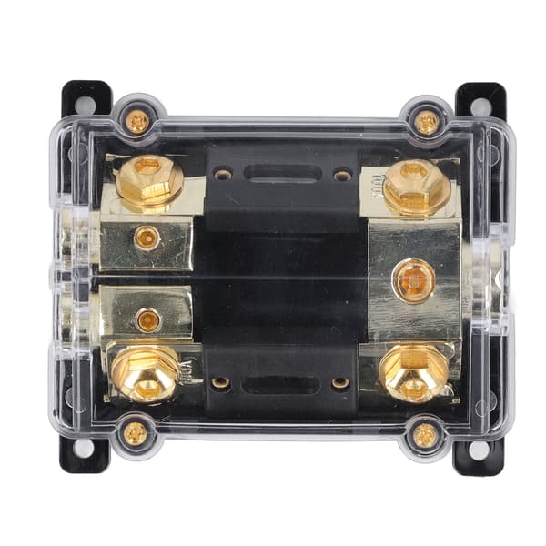 Fused Power Distribution Block 0GA Input 4GA Output Zinklegering Guldbelagt Bil Stereo Forstærker