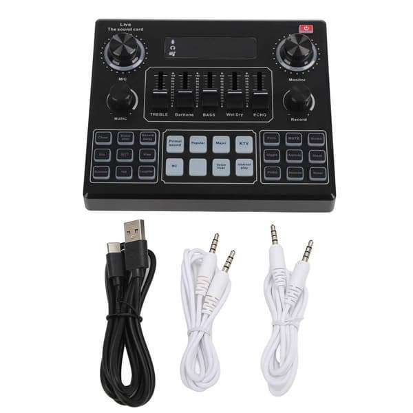 V9 Bluetooth Lydkort Stereo Audio Mixer til Computerspil Mobiltelefon Liveudsendelse