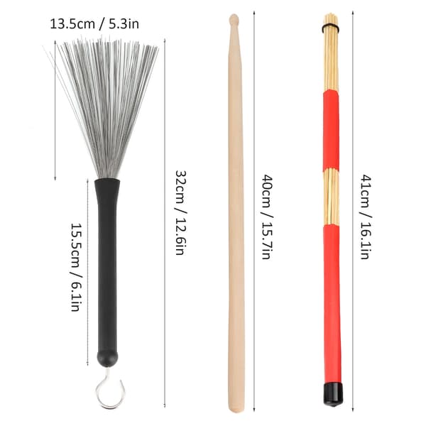 Musikalsk Instrument Trommestik Kit med Taske - Sort