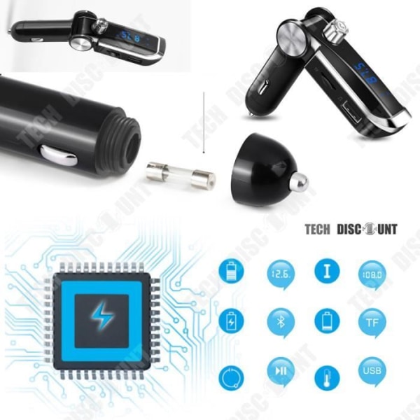 TD® bilsändare, Dubbel USB -portti, Vikbart ja instickbart kort, Handsfreesamtal