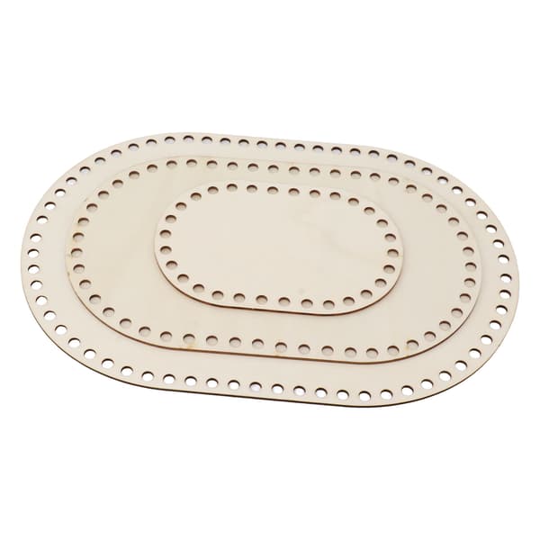 3 stk. Trækurvebund Oval Blank Solid Hæklebund DIY Kurvevævning Håndværksartikler