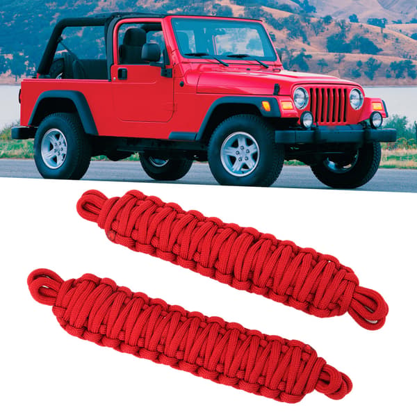 2 st Röda Bildörr Begränsningsrep Skydd Begränsningsrem för Jeep Wrangler TJ 1997-2006