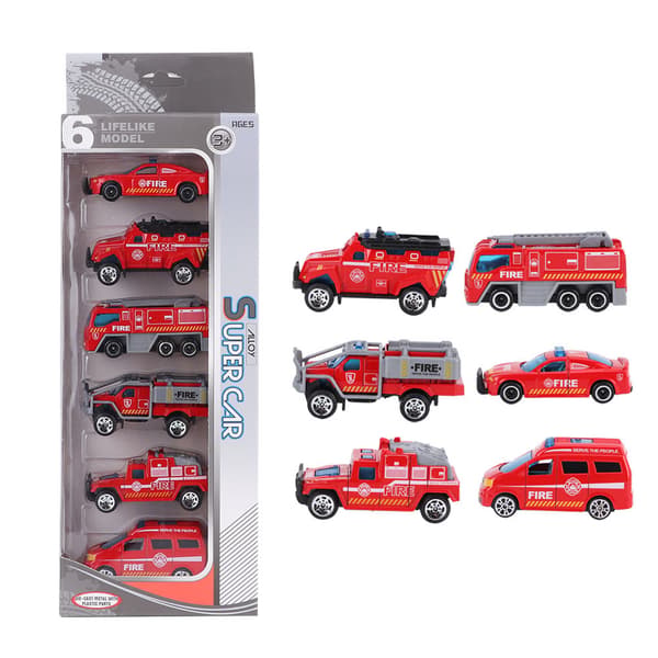 6 st 1:64 Ingenjörsbil Modell Legering Simulering Fordon Bilmodell Barnleksak B Stil