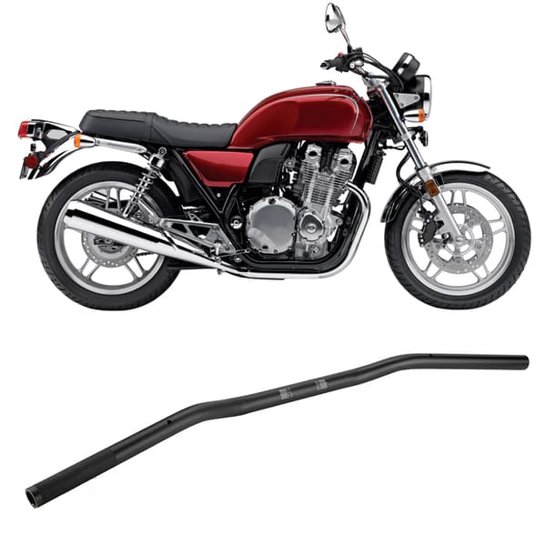 22 mm diameter aluminiumlegering retro motorcykel modificeret styr fladt (mat sort)