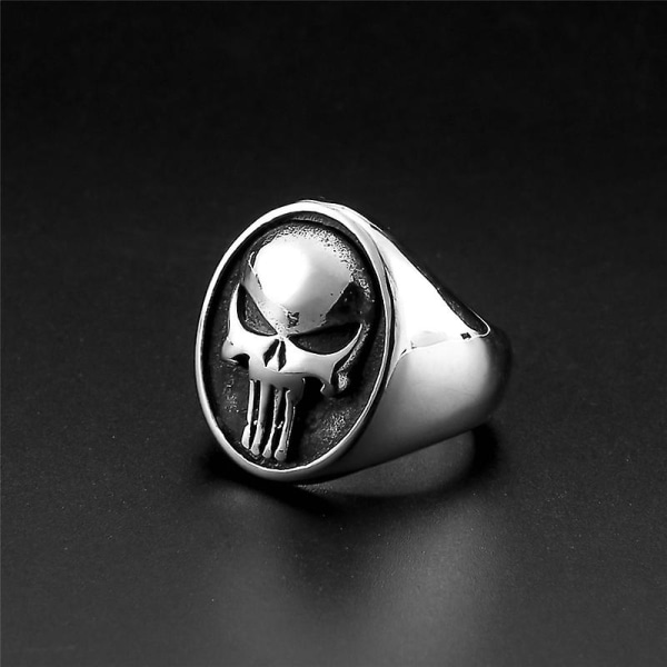 Mode Skull Biker Ring Mænd Kvinder Rustfrit Stål Vintage Smykker Punk Gylden Sølv Farve Motor Biker Skelet Ring Silver