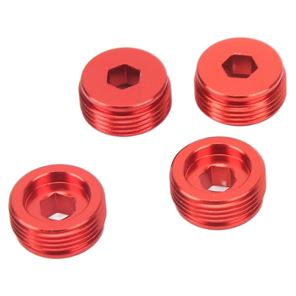 RC Front Hub Mutter Akselmutter med O-ring Aluminiumlegering for ARRMA 1/7 1/8 Skala RC Tilbehørsdeler Rød