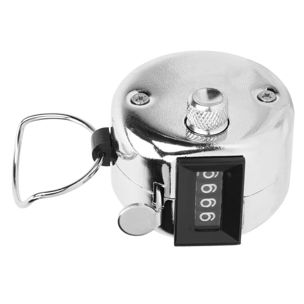 BERM 4-siffrig Silver Aluminiumlegering Handräknare med Krok