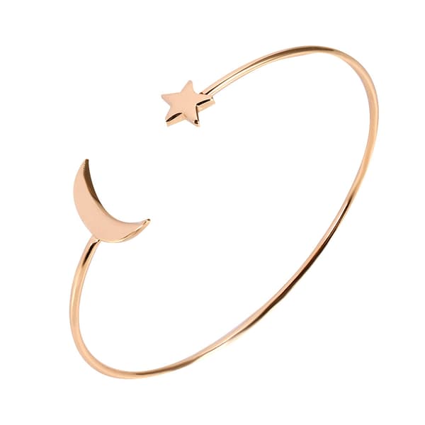 Guld Måne Stjärna Öppet Armband