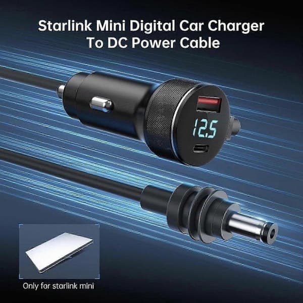 Mini DC-strömkabel för bil och båt, DC till cigarettändarkabel för Starlink