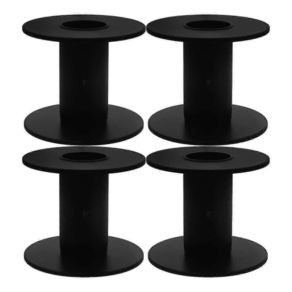 4 stk kabelspoler Tomme trådspoler Utskiftbare kabelspoler Utskiftbar trådspole Plastspoler Plastspole Kabeloppbevaring Kabelspole P Black 7.10X7.10X6.00CM