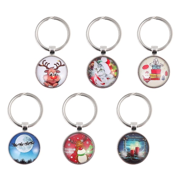 6 st Nyckelring Jul Nyckelring Time Key Chain Creative Keychain Pendant Style 4