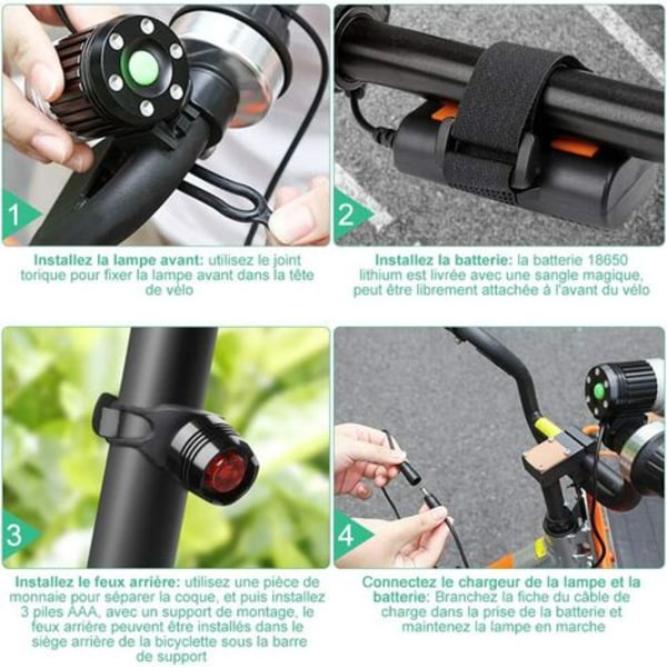 Powerful LED MTB Headlight Bike Light MTB Lights Rechargeable LED Bike Headlight Waterproof 4000 LM 3 T6 CREE XM-L 4 Lig