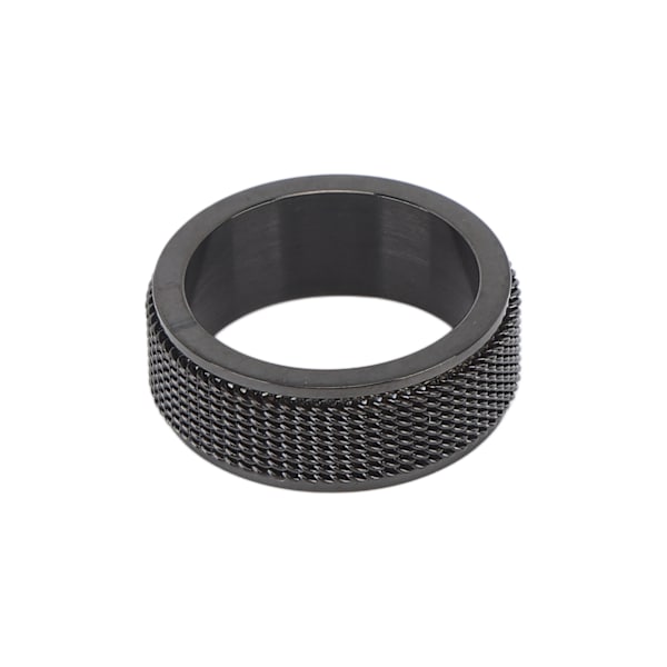 8 mm Titanium Spinner Ring til mænd, lydløs stressreducerende angstring, sort, størrelse 9, 59,8 mm
