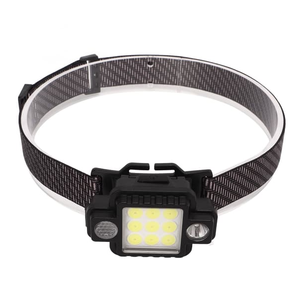 LED Hodelykt USB Magnetisk Ultralett COB Multifunksjon ABS Frontlykt Rødt Blått Lys Utendørs Natt