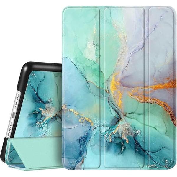 Etui til iPad 10.2\" 9./8./7. generation, letvægts stativbeskyttelse med marmorbagside-FF-