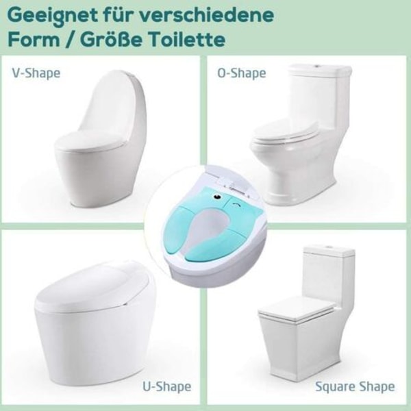 Børnefoldelig rejsetoiletreduktion Bærbart babytoiletsæde Comfort PP-materiale med 4 skridsikre silikonepuder og 1 ca.