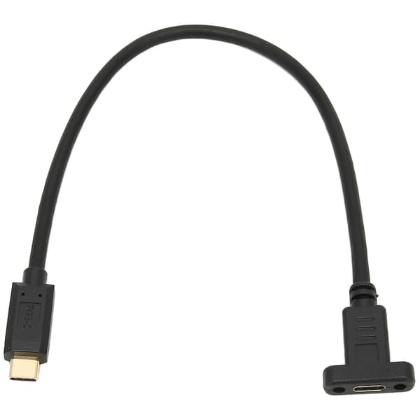 USB 3.1 Typ C Hane till Hona Förlängningskabel 0.3M 10Gbps Guldpläterad Datakabel Panelmontering Skruvhål