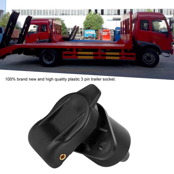 Sort Plastik 3-benet Trailer Stik Ledningsnet Adapter