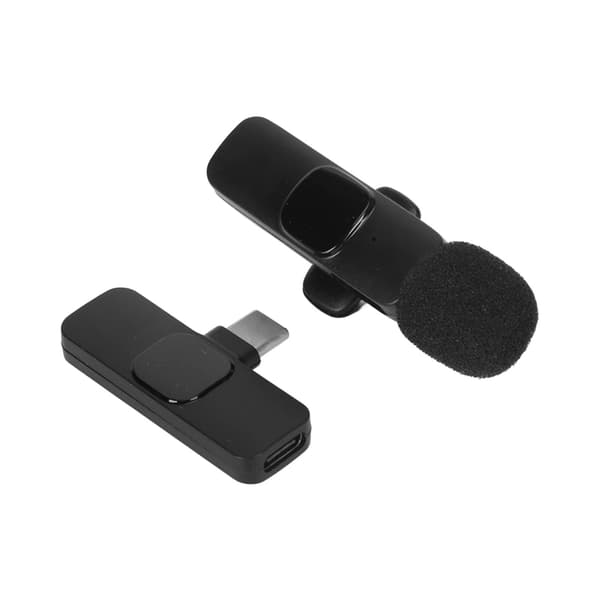 Trådløs Lavalier-mikrofon USB C Støyreduserende Auto Sync Oppladbar Clip On Mic