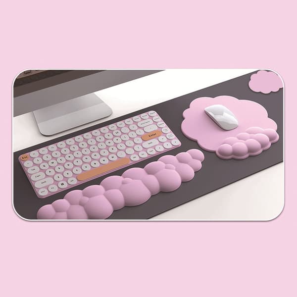 Cloud Musemåtte Håndledsstøtte Sød Pink Memory Foam Blød Træthedsaflastning Forebyg Deformation Tastatur Håndledsstøtte