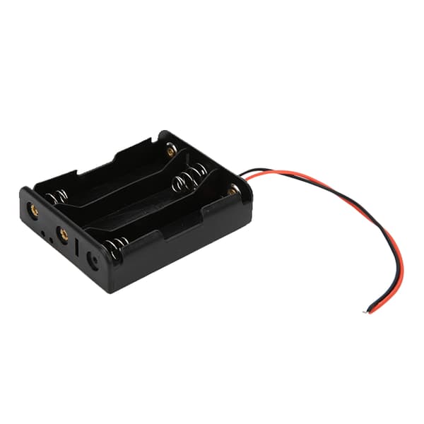 5 stk. 18650 batterikasse 3-slots sort batteriholder med 2 ledninger seriel forbindelse