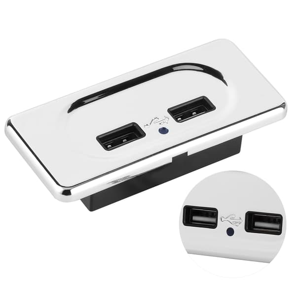 Dobbelt USB-oplader 3.1A Stik LED 12V 24V RV Campingvogn Udskiftning