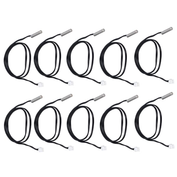 10 stk. NTC Termistor Temperatursensor Probe 5x25mm Sylindrisk Hode 500mm 100K B3950