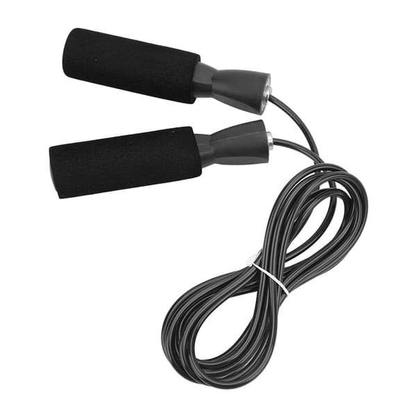 Stålwirer Jump Rope Justerbar Dobbelte Lejer til Mænd Kvinder Børn Sort