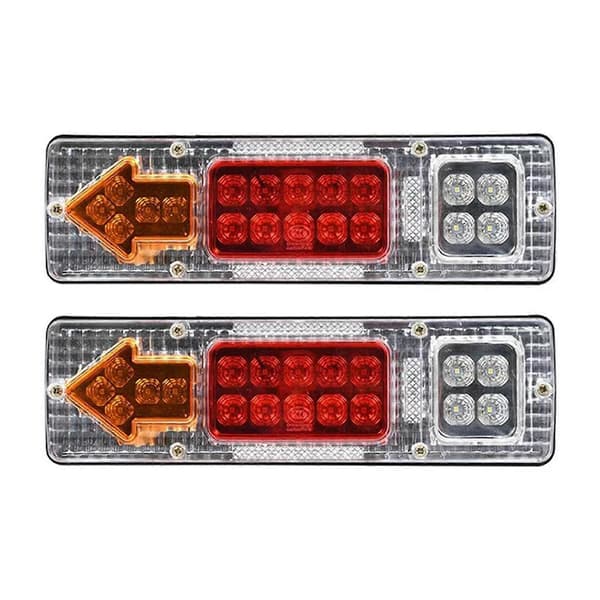 Bilsläp Lastbil Bakljus Enkel Installation Rektangulära LED-bakljus Bildel White 2pcs 24V