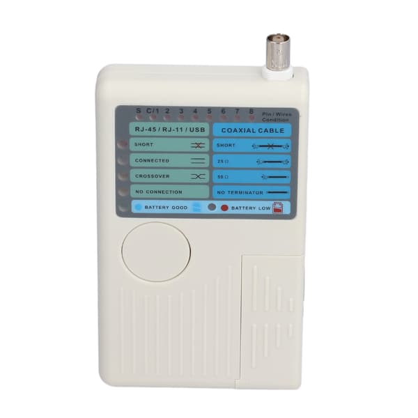 Nettverkskabeltester 4 i 1 Multifunksjonell Koaksial Kabeltester for RJ45 BNC RJ11 USB