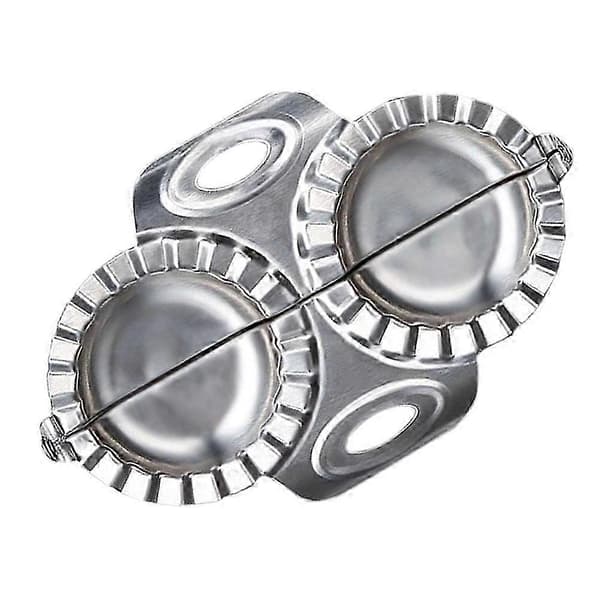 Slitesterk Dumplingform Dumpling Lagingsverktøy Rustfritt Stål Dumpling Maker for Hjemmekjøkken Restaurant (Sølv) Silver 19.5X13X1cm