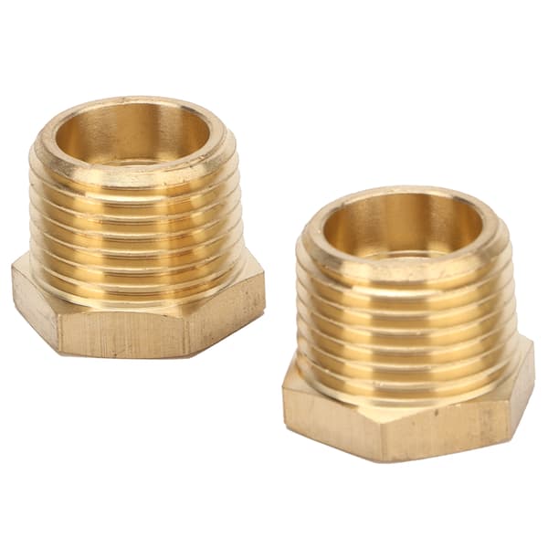 2 st Mässing Hex Reducer Bussning 1/2 NPT Hane till 1/4 NPT Hona Rörslang Adapter Biltillbehör