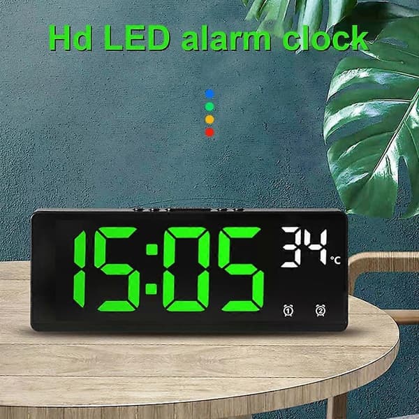 Moderne Multifunksjonell Digital Klokke med Alarm og Kalender for Soverom og Studierom White Light