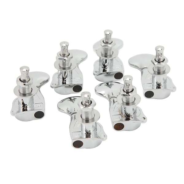 1:18 Utväxling Gitarrstämsknopp Sluten Robust Silver Elgitarr Strängknopp Stämskruvar 3L3R