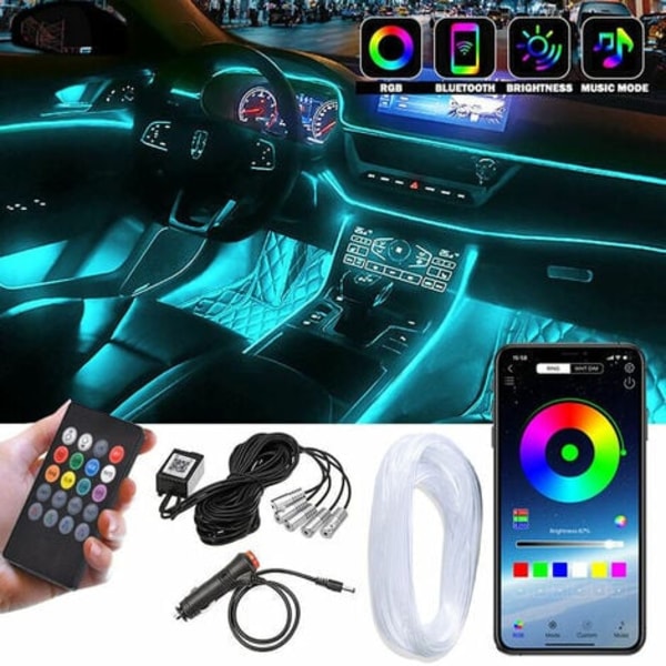 Auton sisävalot, 8m auton LED-valonauha, 5v Auton sisätilojen LED-nauha, sopii kaikille automalleille, Fonepro