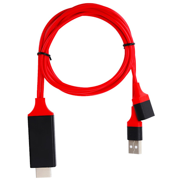 Type C - HDMI -kaapeli 1080p USB-sovitin iOS Android -matkapuhelimelle, punainen