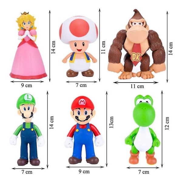 Super Mario Bros. Samlerobjekt Dukke Ornament Barnebursdagsgave-Luigi/Hvit lue Luigi/White Hat