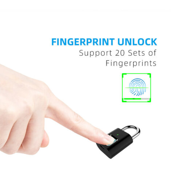 Fingeraftryksgardinlås Ip65 Smart dørlås Vandtæt digital sikkerhedslås Bærbar fingeraftryksgardinlås usb nøgle