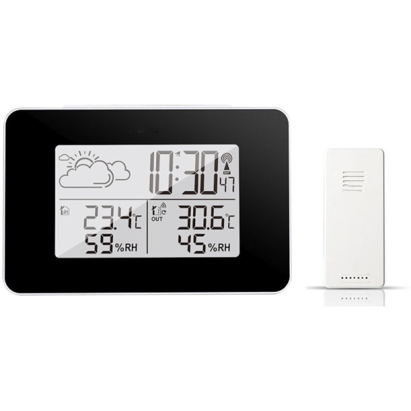 Trådlös väderstation, inomhus utomhustermometer Hygrometer med utomhussensor LCD-skärm Digital temperatur Humi