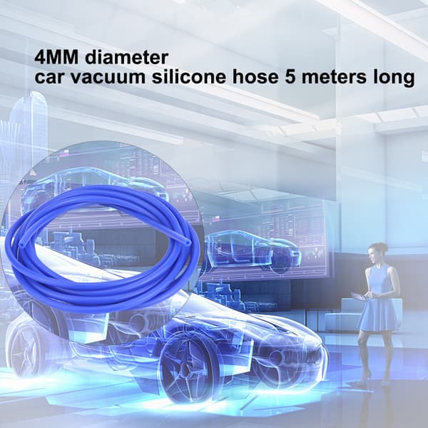 Bil Auto 4mm 5 Meter Silikone Vakuumslange Rør Silikone Slange Universal Blå