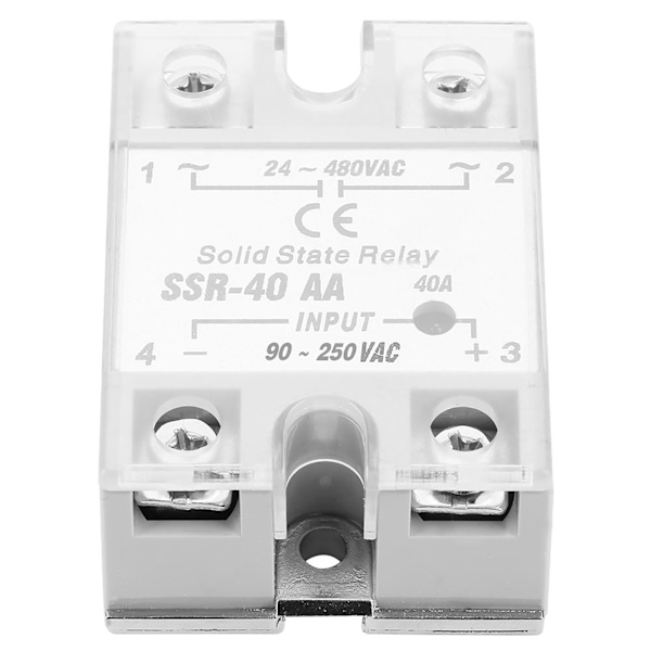 SSR 40AA 40A Solid State Relæ Modul AC Input 90-250V AC Output 24-480V AC