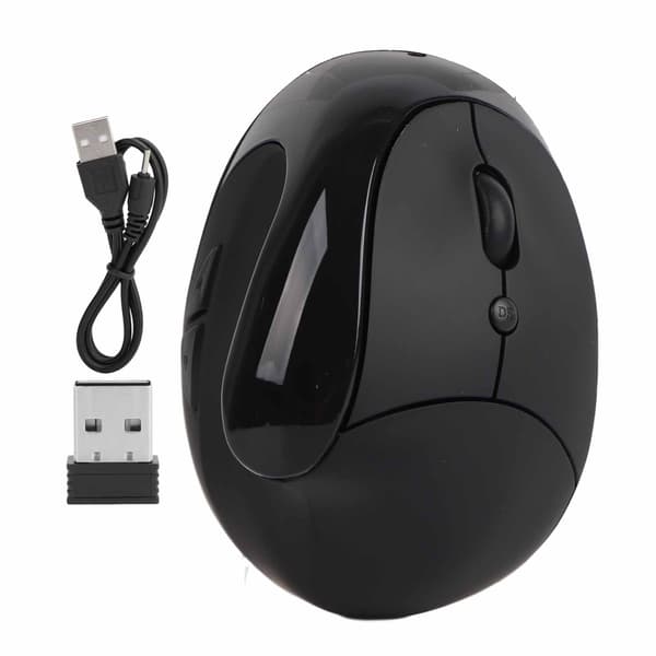 Trådlös Optisk Vertikal Ergonomisk Mus 3:e Gen Högerhandsgrepp Gaming Kontor Datormöss Svart