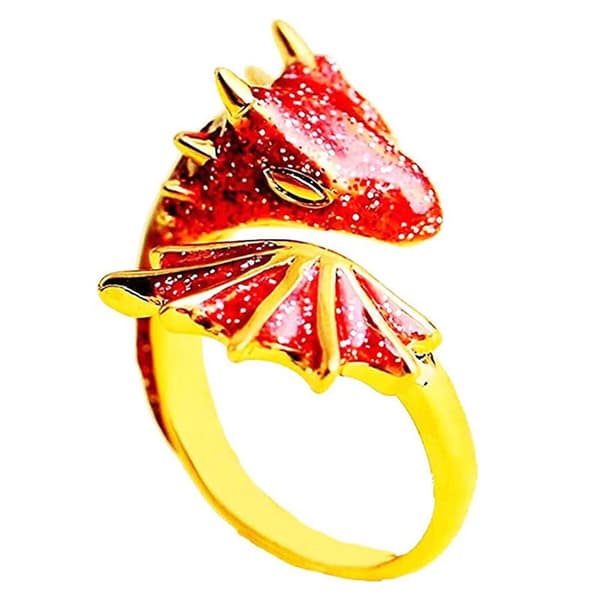 5 stk ringer for kvinner Topas Drage Ring Åpne Ringer Justerbar Gotisk Drage Ringer for Kvinner Menn