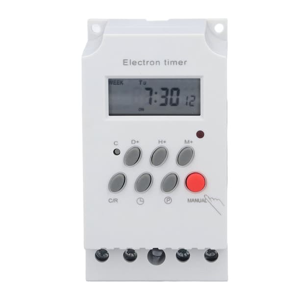 Elektronisk timer-kontakt DIN-skinne LCD Mikrocomputer Intelligent Controller KG316TII AC 220V