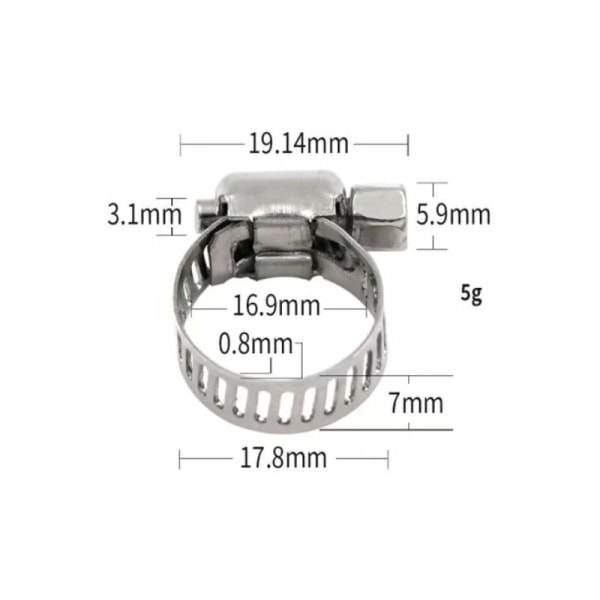 12 stykker justerbar slangeklemme rustfrit stål slangeklemmer Clips Fastener (9-16mm)