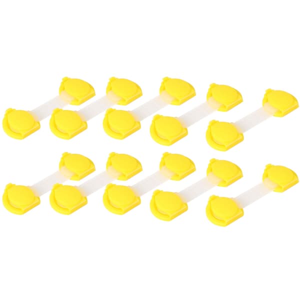 10 st Barnsäkerhetsskåpsremmar Barnsäkra Skåpmöbler Kylskåpslås 10cm/Gul