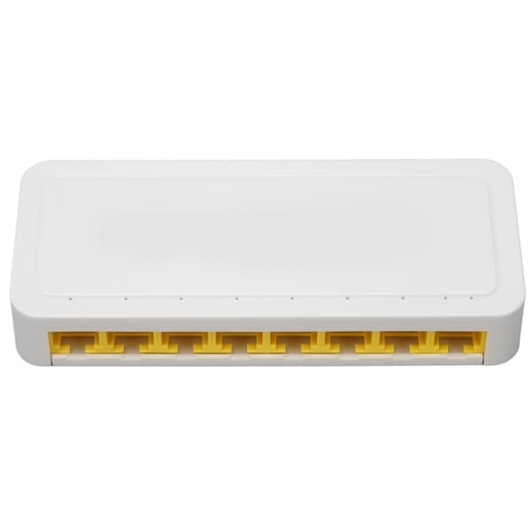 8 Port Gigabit Ethernet Switch Fanless Desktop LAN Netværk Splitter Plug and Play 100‑240V EU Stik